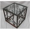 Image 1 : Southwest Style, Steel, Glass Top End Table
