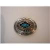 Image 1 : Sterling And Turquoise Belt  Buckle, Signed W. M