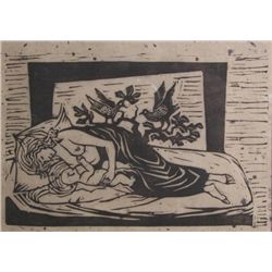 Edgar Britton (1901-1982), Woodblock,