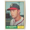 Image 1 : Topps 1961  Milwaukee Braves Ed Mathews # 120
