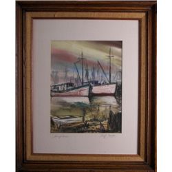 Tom Line Artist Tom Lane (1916-1991), Watercolor,