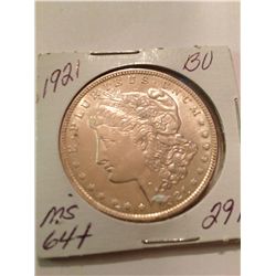 1921 MORGAN SILVER DOLLAR MS-64+