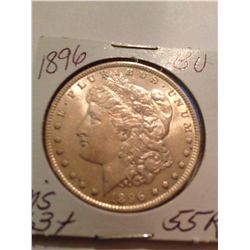 1896 MORGAN SILVER DOLLAR BU-MS-63+