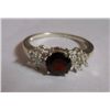 Image 1 : 2.810g Ring of Garnet and CZ Sterling Silver