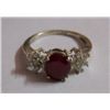Image 1 : 2.750g Ring of Ruby and CZ Sterling Silver