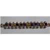 Image 1 : 23.930g Bracelet of Amethyst,Citrine,Garnet,CZ And Smoky Quartz Sterling Silver