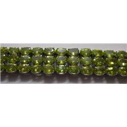 38.110g Three line Bracelet of Peridot in Silver