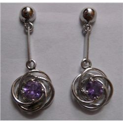 5.050g Earrings of Amethyst in Silver