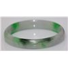 Image 1 : CHINESE WHITE AND GREEN JADE BANGLE; DIAMETER 2.7 IN