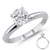 Image 1 : 0.25 ct 14K White Gold Solitare Round Ring G-H SI2