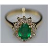 Image 1 : DIAM 0.82 CTW; 14K GOLD OVAL EMERALD AND DIAMOND RING;