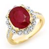 Image 1 : Genuine 5.83 ctw Ruby & Diamond Ring 10K Yellow Gold