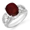 Image 1 : Genuine 4.0 ctw Ruby & Diamond Ring 10K White Gold