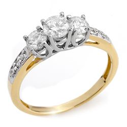 Natural 1.0 ctw Diamond Ring 14K Multi tone Gold