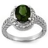 Image 1 : Genuine 3.4ctw Green Tourmaline & Diamond Ring 14K Gold