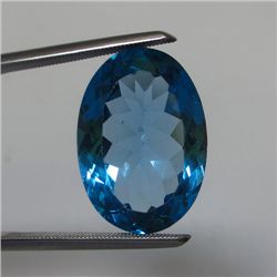 Loose Natural Swiss Blue Oval Topaz 18mm x 13mm