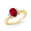 Image 1 : Genuine 1.26 ctw Ruby & Diamond Ring 10K Yellow Gold