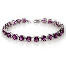 Genuine 12.0 ctw Amethyst Bracelet 10K White Gold