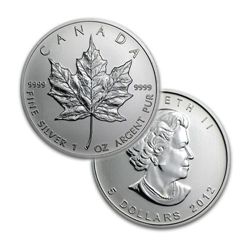 BRILLIANT UNCIRCULATED 1oz Sillver Canadian Maple Leaf - Random Date