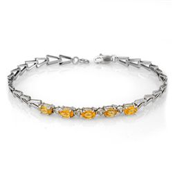 Genuine 2.0 ctw Yellow Sapphire Bracelet 10K White Gold