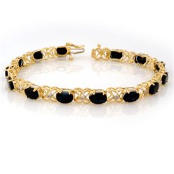 Genuine 16.05 ctw Blue Sapphire & Diamond Bracelet Gold