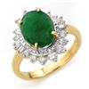Image 1 : Genuine 4.85 ctw Emerald & Diamond Ring 14K Yellow Gold