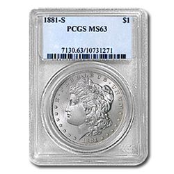 1881 Morgan Silver Dollar MS63 PCGS Certified - P1881