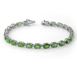Genuine 10.5 ctw Emerald Bracelet 10K White Gold