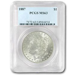 1887 Morgan Silver Dollar MS63 PCGS Certified - P1887