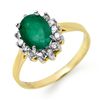 Image 1 : Genuine 1.27 ctw Emerald & Diamond Ring 10K Yellow Gold