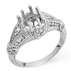 Natural 0.75 ctw Diamond Semi-mount Ring 14K White Gold