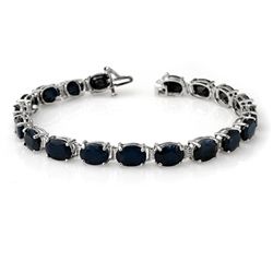 Genuine 35.0 ctw Sapphire Bracelet 10K White Gold