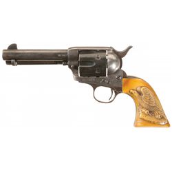 First Generation Colt Single Action Revolver with Carved Eagle Grips