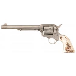 First Generation Colt Single Action Army Revolver with Stag Grips