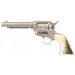 Michael Gouse Engraved First Generation Colt Single Action Army Revolver with Fossil Grips and Facto