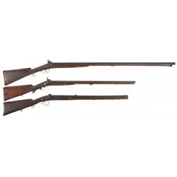 Two Percussion Hammer Shotguns and One Rifle