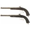 Image 2 : Matching Numbered Pair of Galand Paris Percussion Target Pistols, with Case