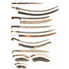 Image 1 : Grouping of Edged Weapons Including Swords Machetes and Kukris