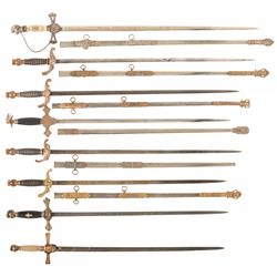 Eight American Swords Chiefly Lodge/Fraternal Order Swords