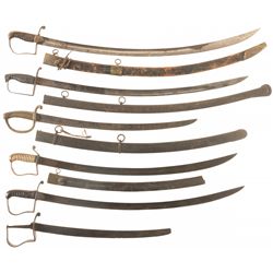 Six Cavalry Style Swords