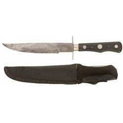 Scarce Buck Brothers American Bowie Knife with Sheath