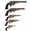 Image 2 : Five Antique Spur Trigger Revolvers