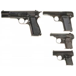 Four Belgian Semi-Automatic Pistols