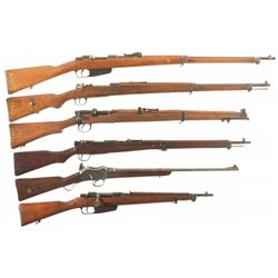 Five Military Rifles and One Shotgun