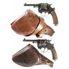 Image 1 : Two French Model 1892 Double Action Military Revolvers with Holsters
