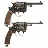 Image 2 : Two French Model 1892 Double Action Military Revolvers with Holsters