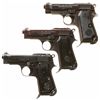 Image 1 : Collector's Lot of Three World War II Era Beretta Model 1935 Semi-Automatic Pistols