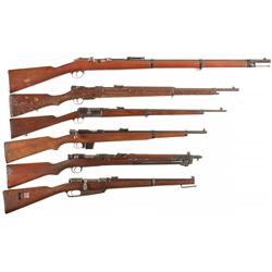 Three Bolt Action Military Carbines and Three Rifles