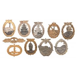 Ten Kriegsmarine Style Decorations