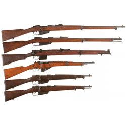 Three Military Bolt Action Rifles and Three Carbines